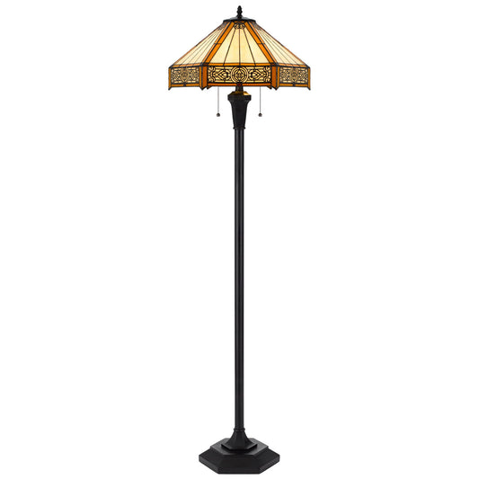3111 Tiffany - 3112 Tiffany 60" Height Metal / Resin Floor Lamp - Dark Bronze