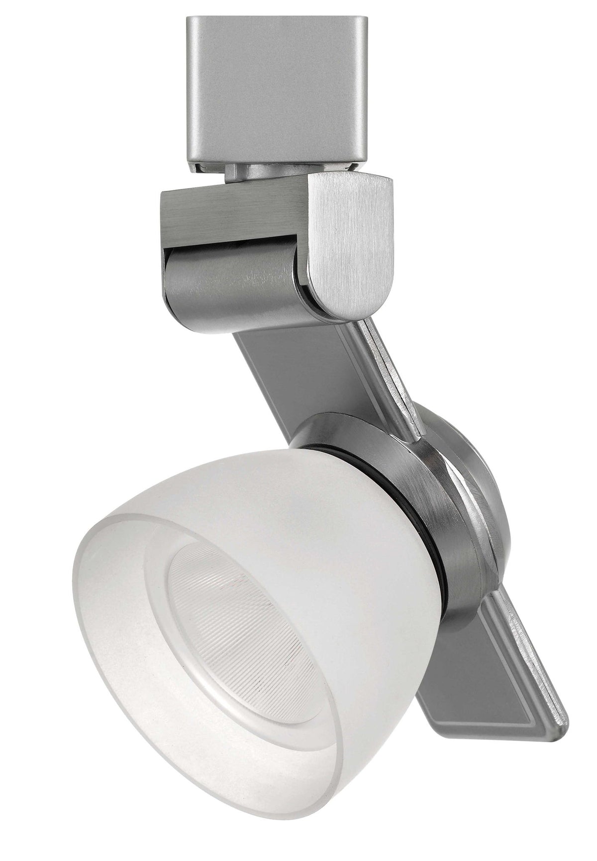 6" Height Metal Track Head - Brushed Steel & White