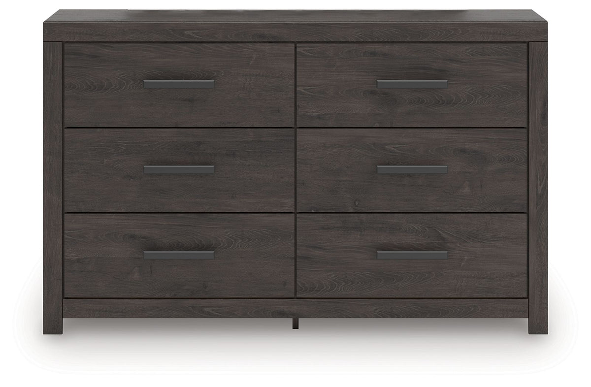 Prendonea - Six Drawer Dresser - Charcoal