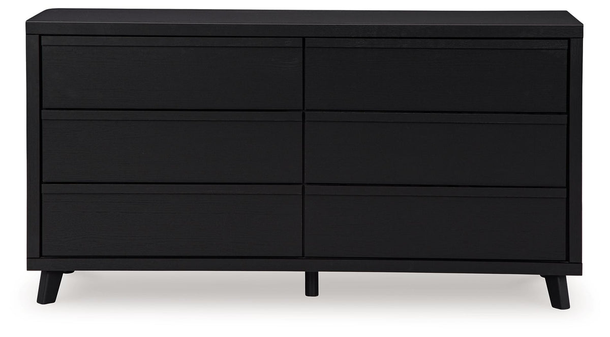 Danziar - Six Drawer Dresser - Black