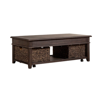 Mill Creek - 3 Piece Living Room Set (Lift Top Cocktail & 2 Drawer End Tables) - Peppercorn