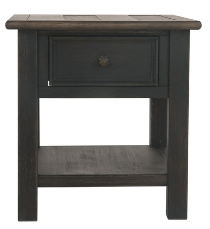 Tyler Creek - Rectangular End Table - Grayish Brown / Black