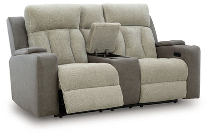 WhipLash - Power Reclining Loveseat With Console / Adj Headrest - Sisal