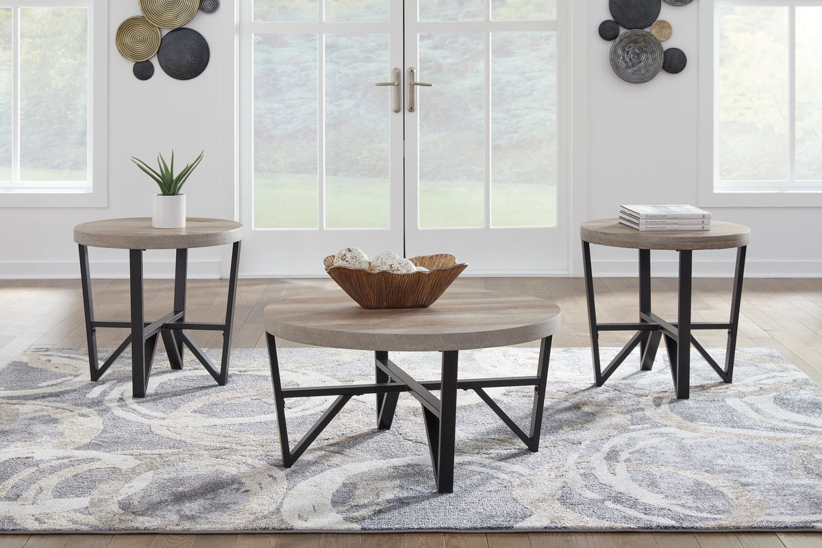 Deanlee - Occasional Table Set (Set of 3) - Grayish Brown / Black