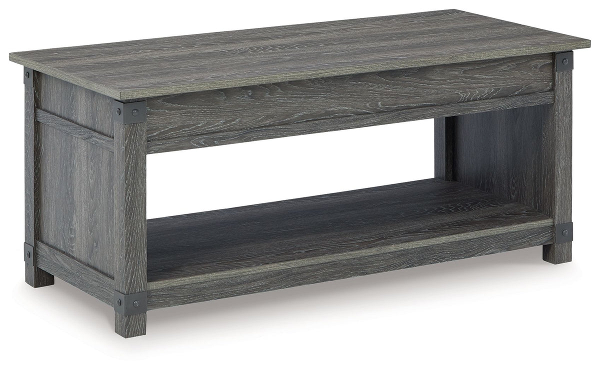 Freedan - Rect Lift Top Cocktail Table - Grayish Brown