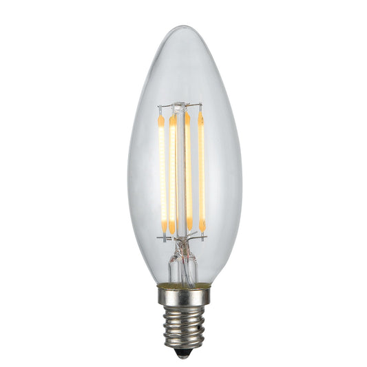 LED Edison Bulb, 4W, 22K, E12 Socket Base - Silver