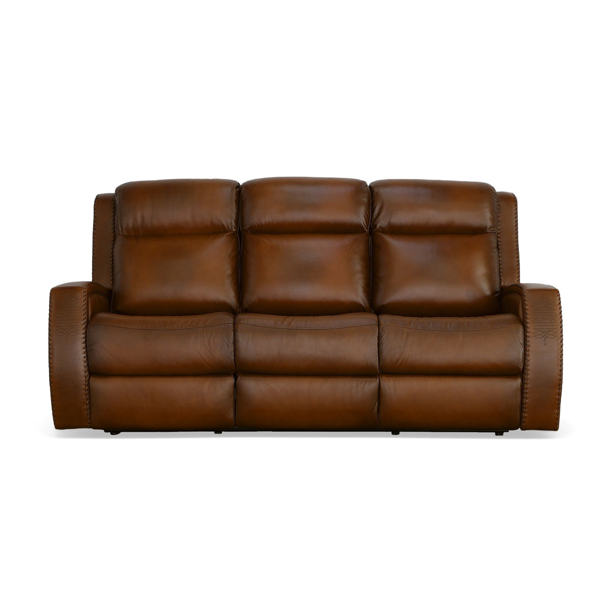 Mustang - Power Sofa With Power Headrest - Rust