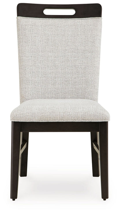 Neymorton - Dining Upholstered Side Chair (Set of 2) - Light Gray / Brown