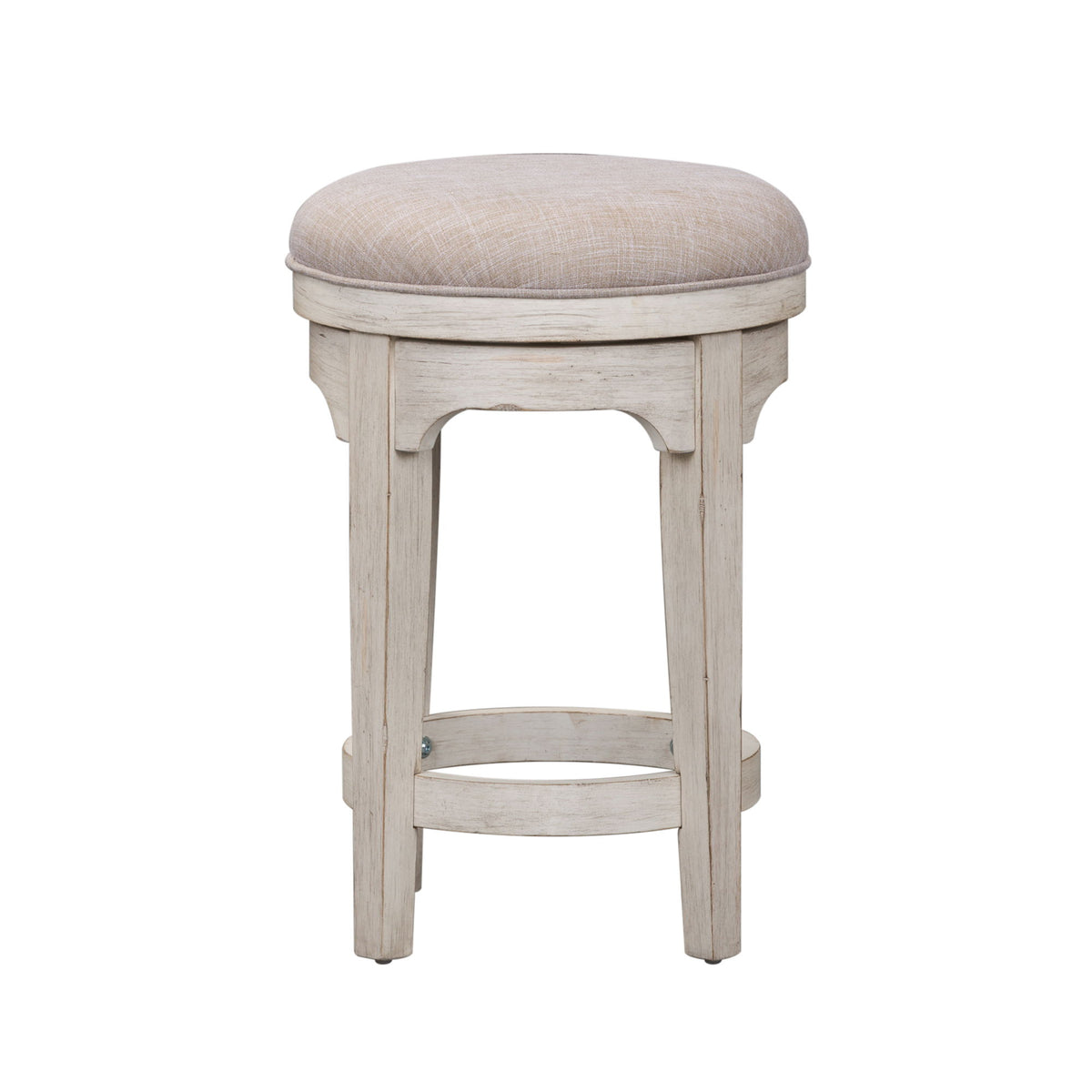 Farmhouse Reimagined - Console Swivel Stool - Antique White / Chestnut Tops
