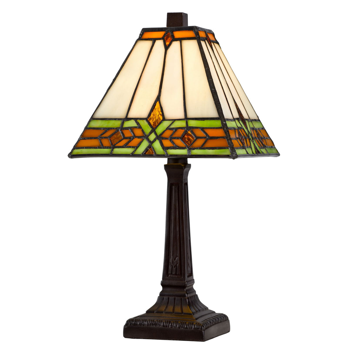 3115 Tiffany - 14" Height Metal / Resin Accent Lamp - Dark Bronze