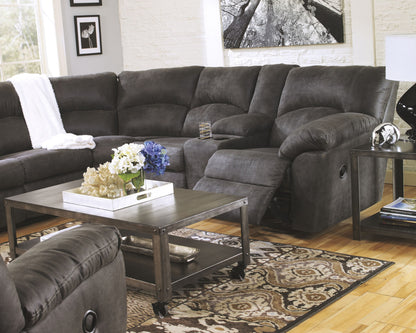 Tambo - 2 Pc. - Right Arm Facing Loveseat with Console 2 Pc.Sectional, Rocker Recliner - Pewter