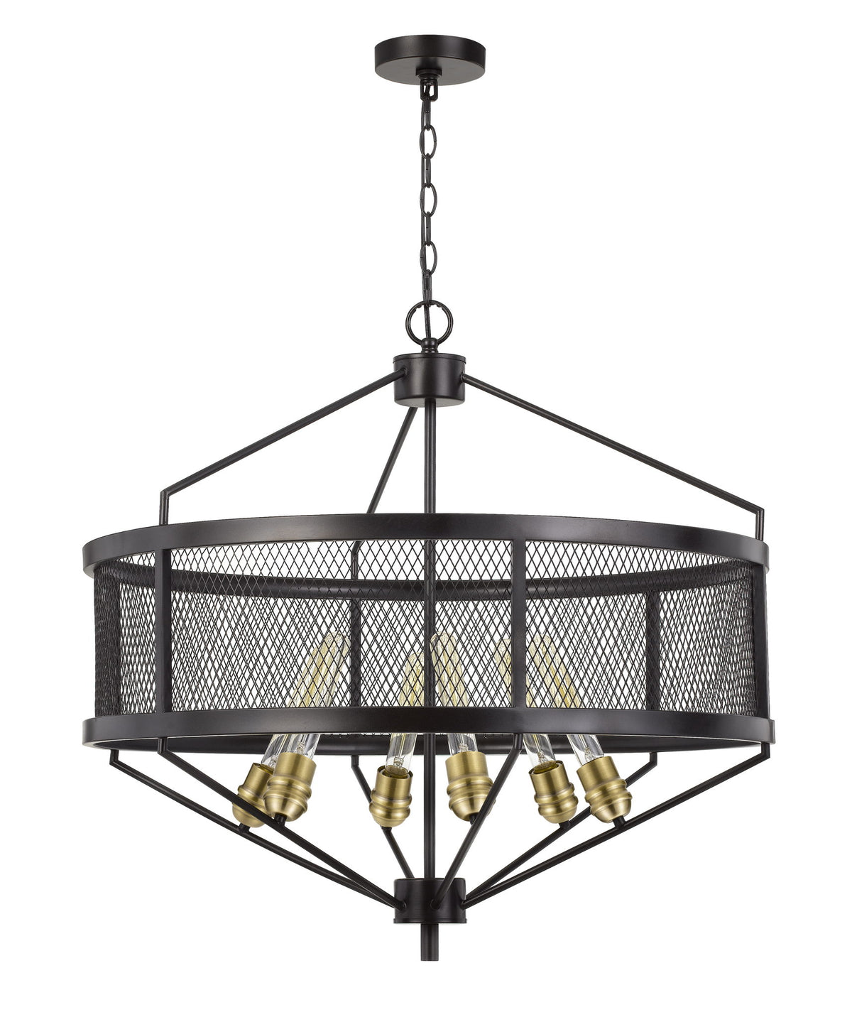 Halle - Chandelier - Black & Antique Brass
