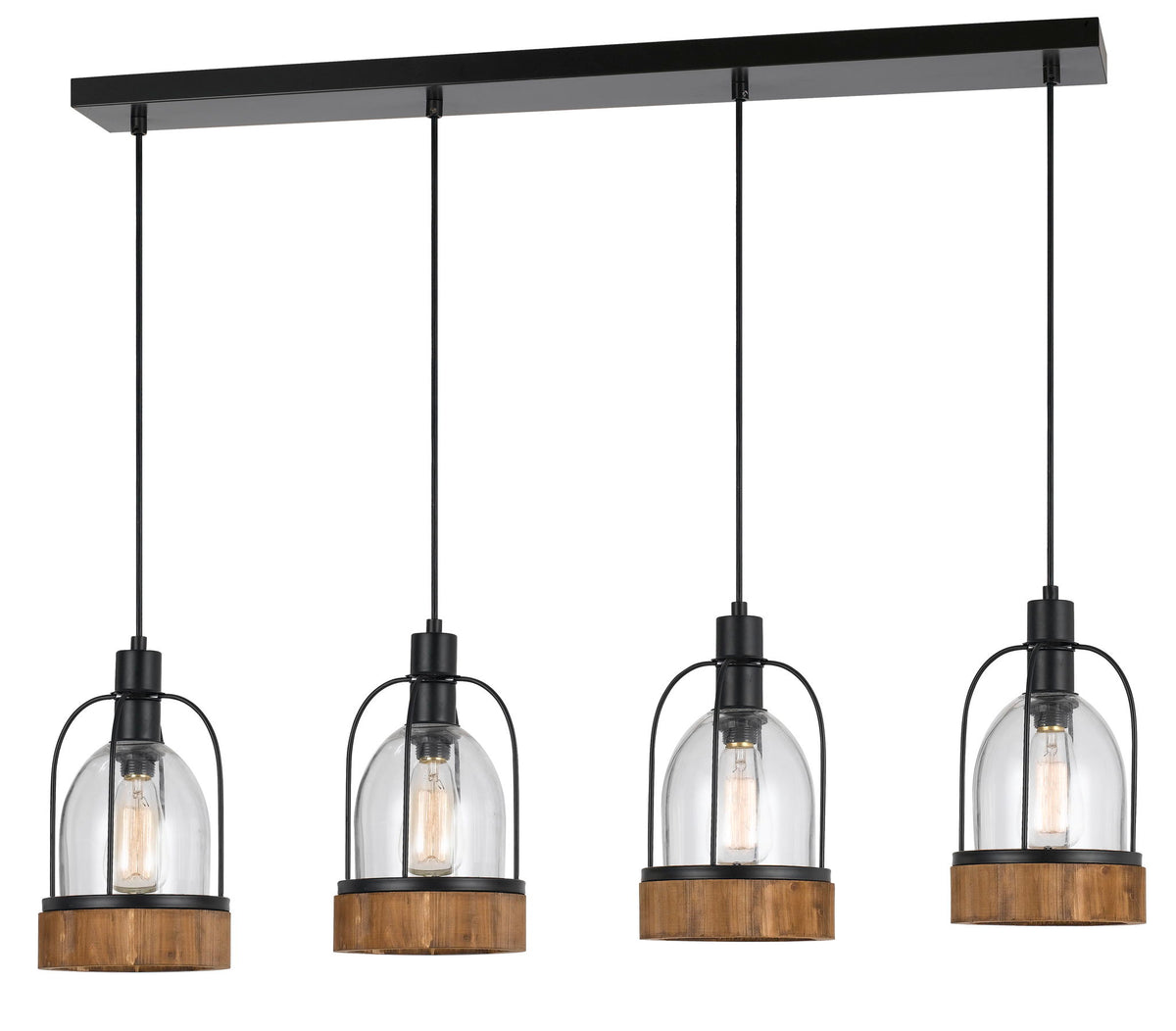Beacon - 18" Height Island Fixture - Dark Bronze & Wood