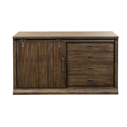 Stone Brook - Computer Credenza - Rustic Saddle