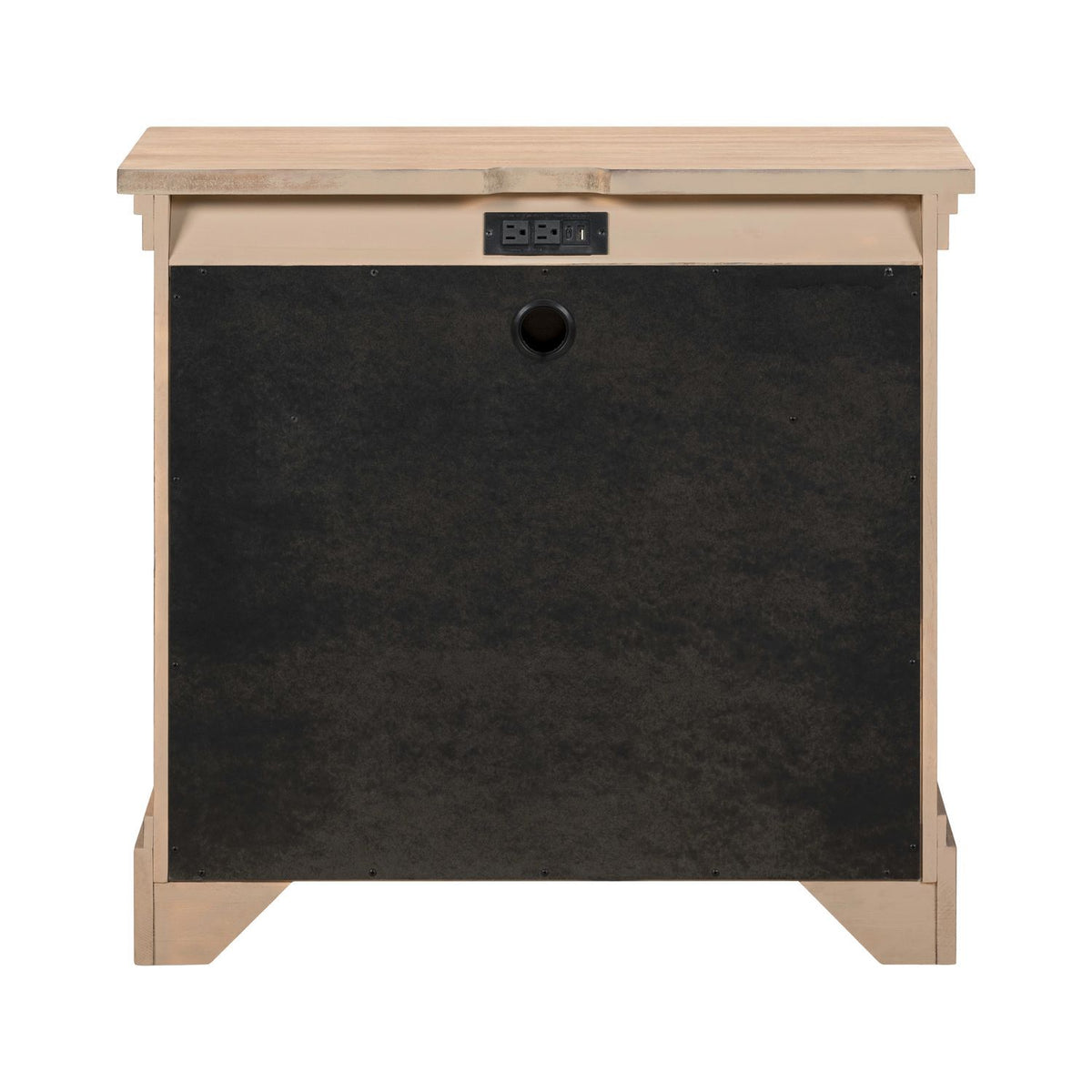 Haven Hills - Bedside Chest With Charging Station - Camel Beige