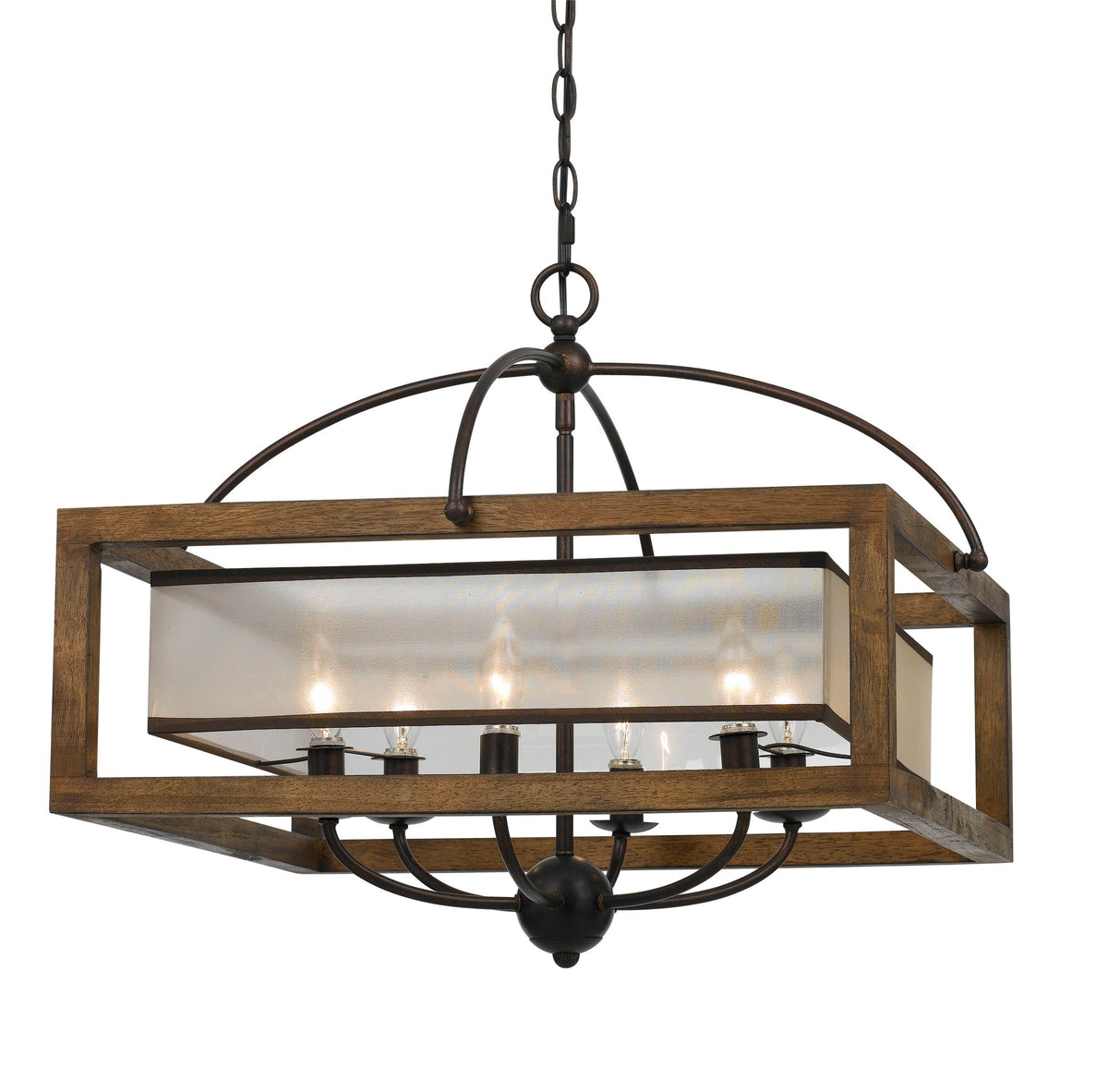 20" Height Square Chandelier - Dark Bronze