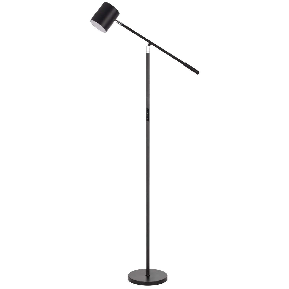 Racine - 68 Metal Floor Lamp With Cylinder Metal Shade - Black