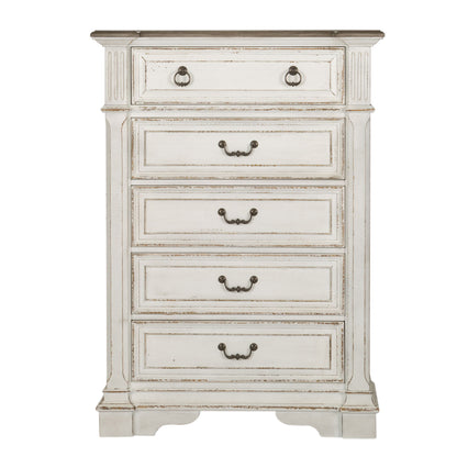 Abbey Park - 5 Drawer Chest - Antique White