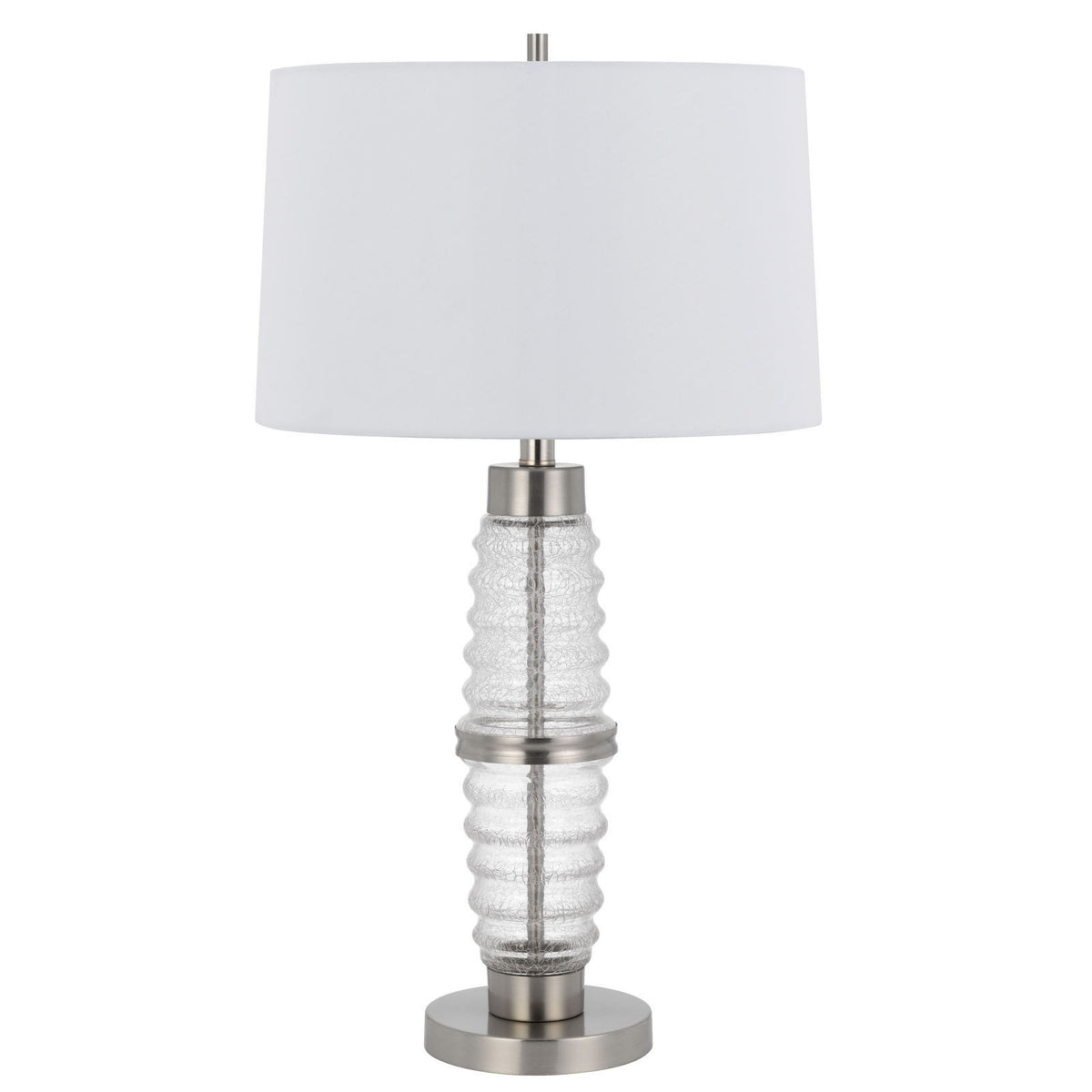 Macon - 100W 3 Way Glass Table Lamp With 2W LED Night Light - White