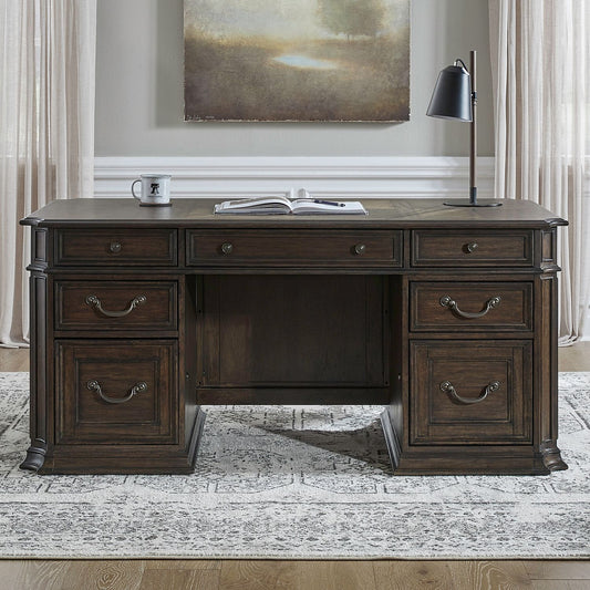 Provence Park - Jr Executive Desk - Chateau Brown