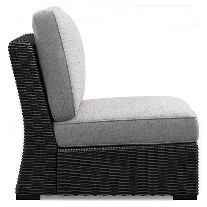 Beachcroft - 5-Piece Outdoor Sectional - Black / Light Gray