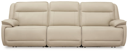 Double Deal - 3-Piece Power Reclining Sofa Sectional - Almond