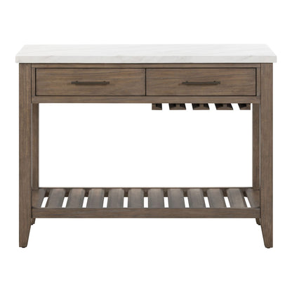 Edison - Server With Faux Marble Top - Brownstone