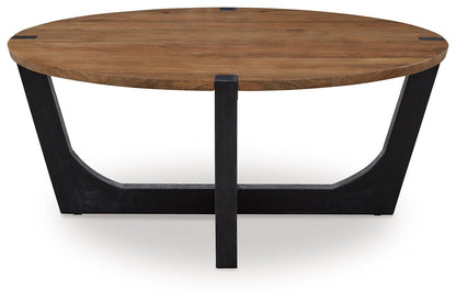 Hanneforth - Round Cocktail Table - Brown