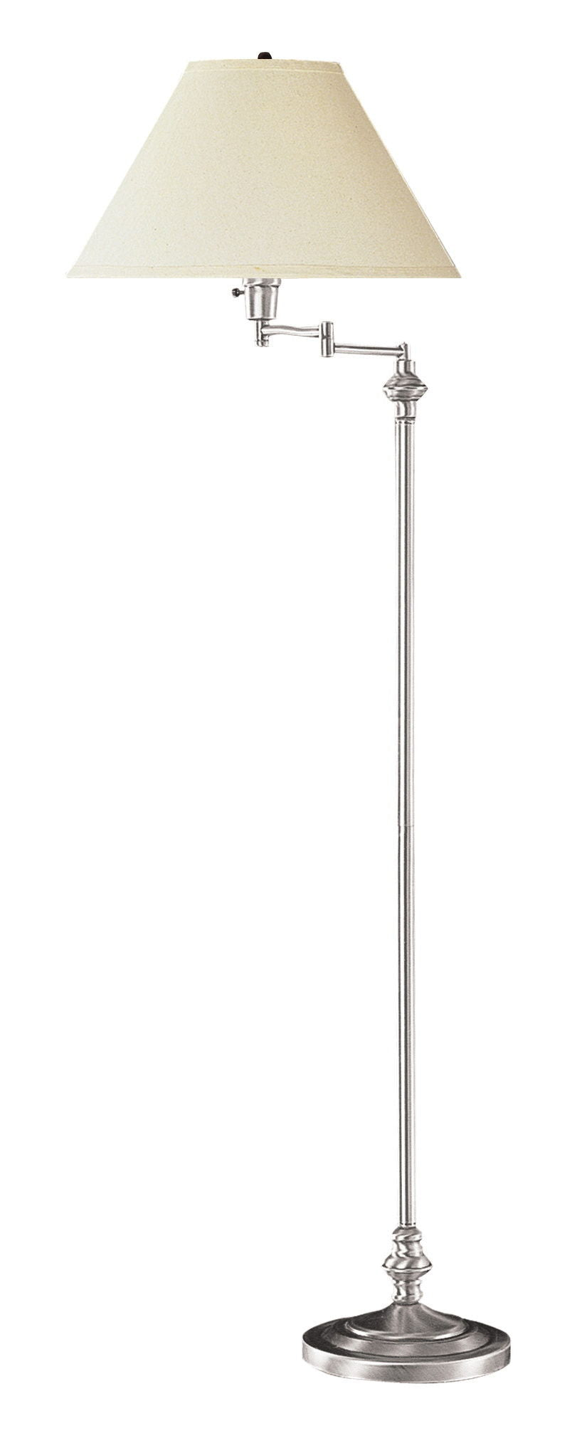 Swing Arm - 59" Height Metal Floor Lamp - Brushed Steel