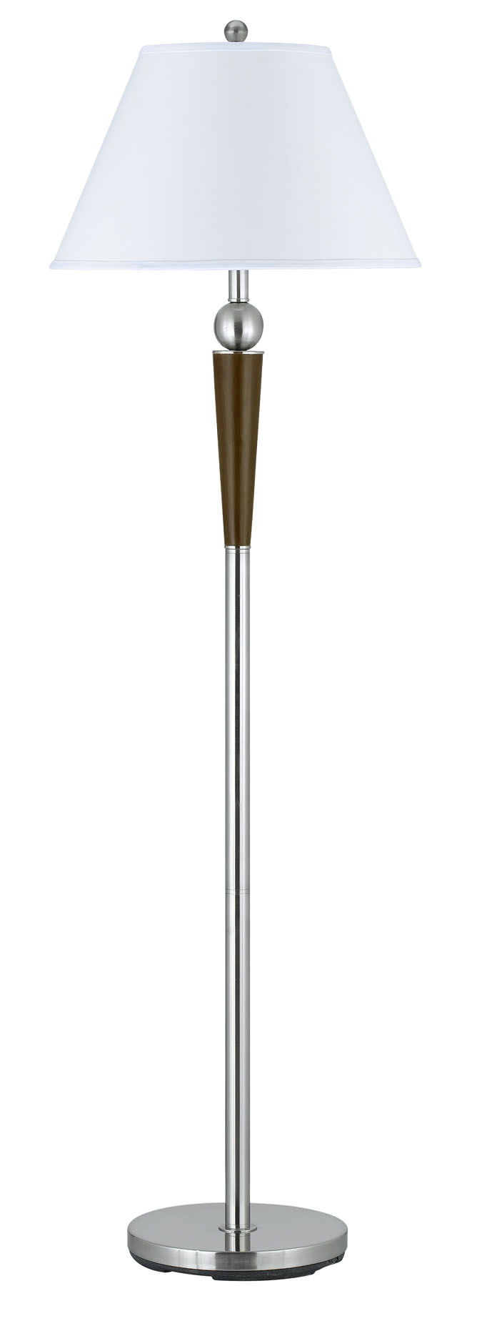 Hotel - 60" Height Metal Floor Lamp - Brushed Steel & Espresso - 100W