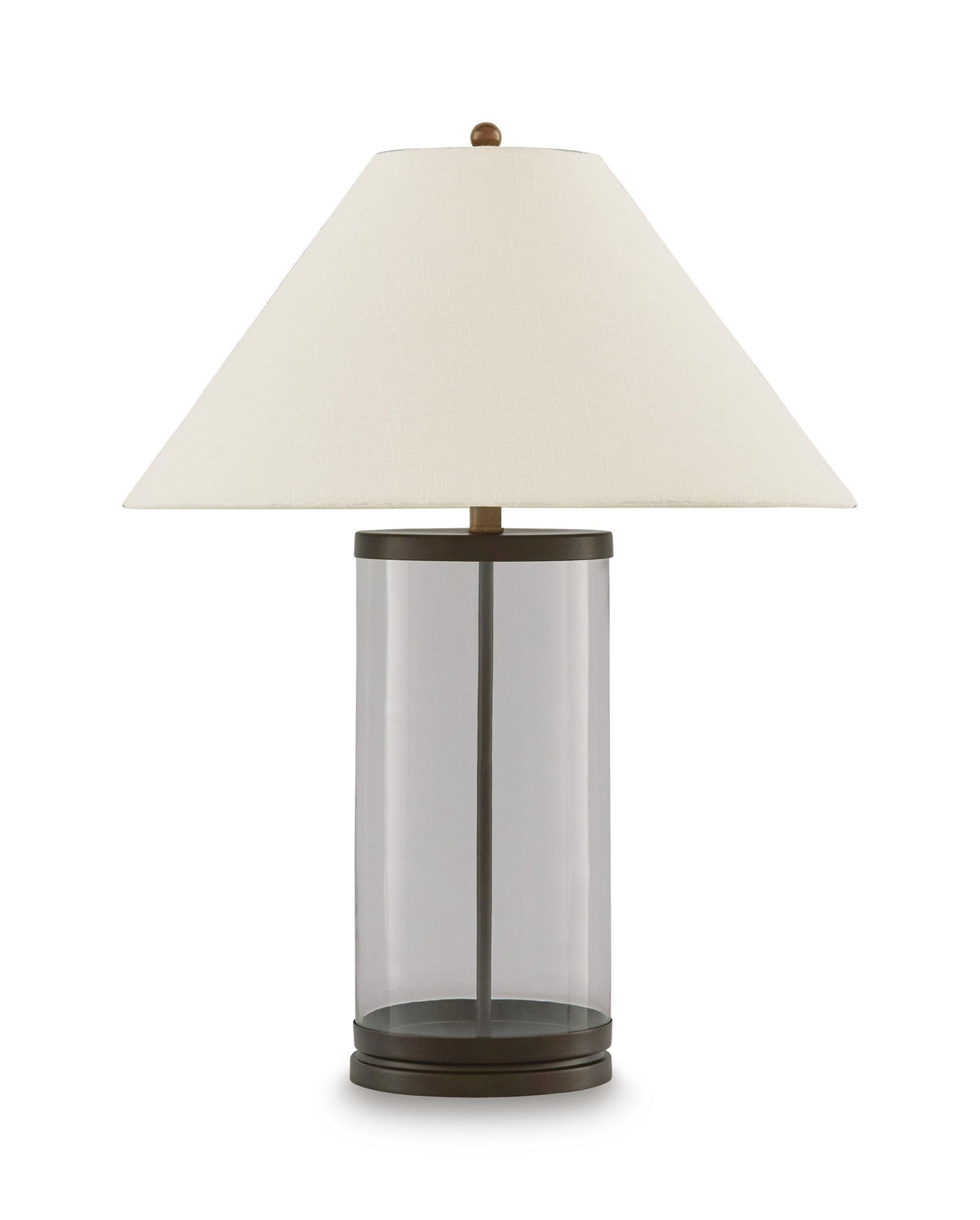 Junrow - Glass Table Lamp - Clear / Brown