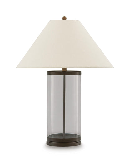 Junrow - Glass Table Lamp - Clear / Brown