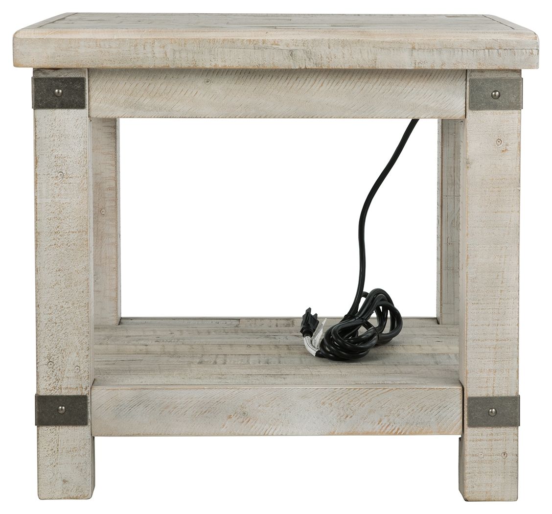 Carynhurst - Rectangular End Table - White Wash Gray