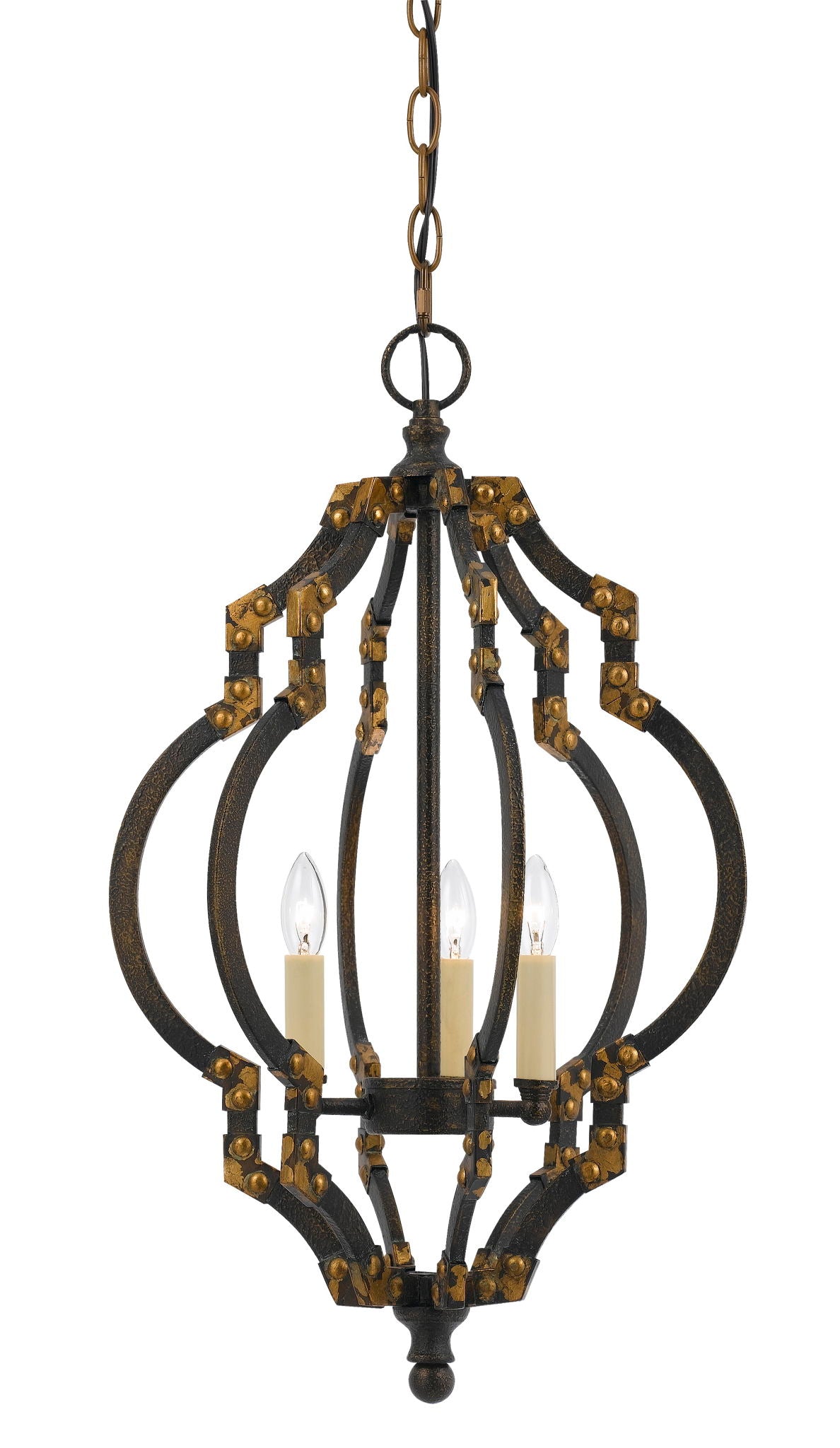 Howell - 23.25" Height Metal Pendant - Iron & Antique Gold