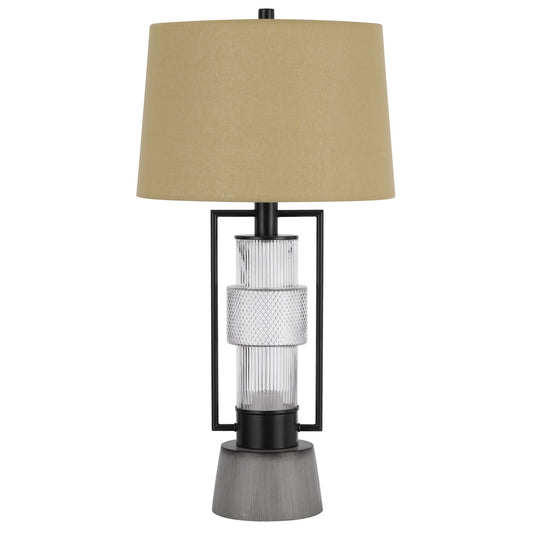 Vallda - 31" Height Metal Table Lamp - Matte Black / Cement