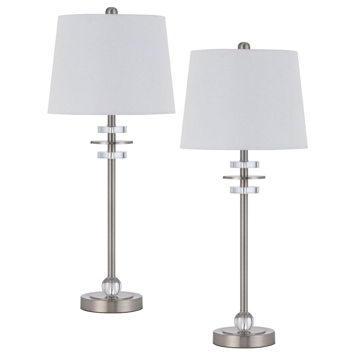 Sitka - 28.5" Height Metal / Crystal Buffet Lamp (Set of 2) - Brushed Steel