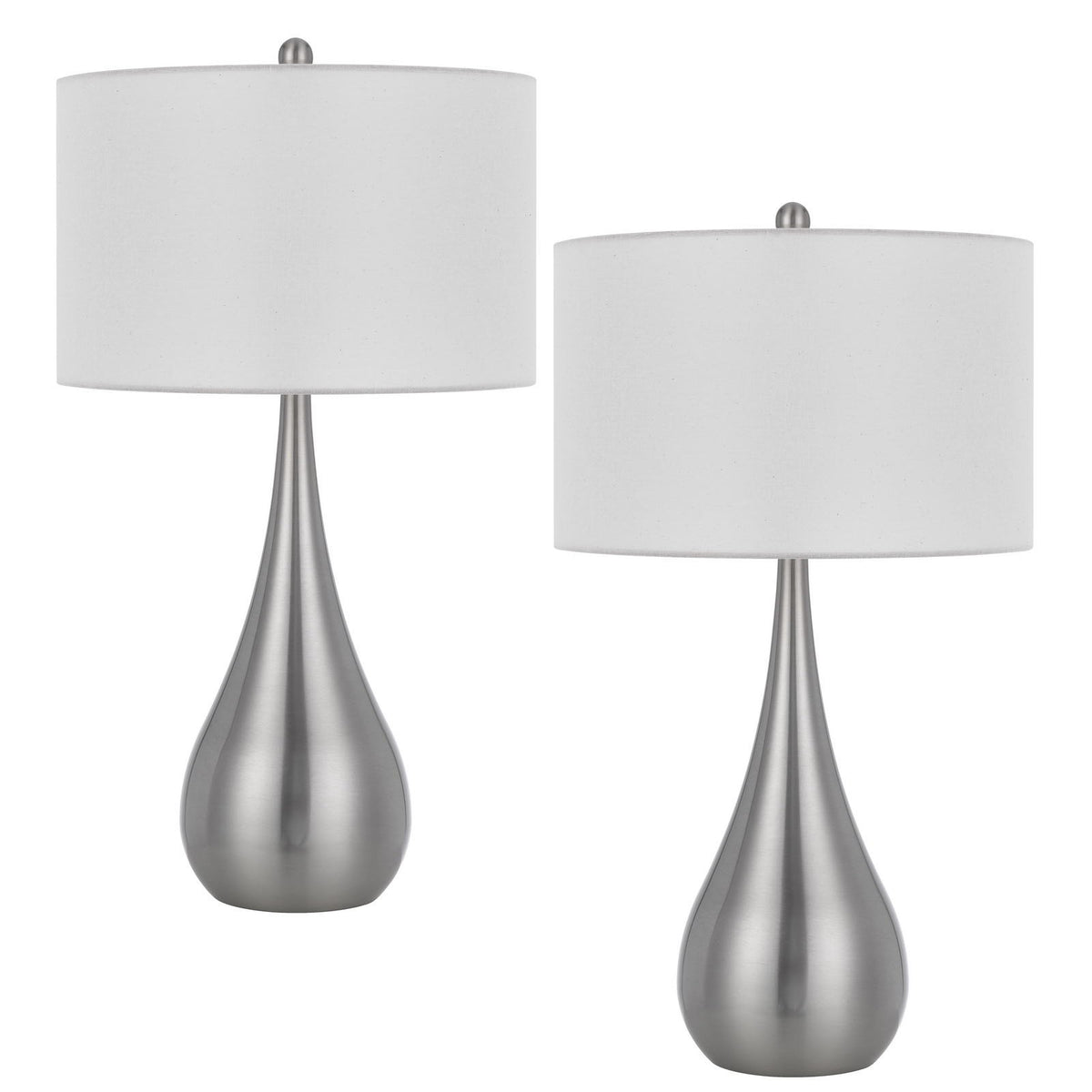 Diego - 150W 3 Way Metal Table Lamp (Set of 2) - Brushed Steel