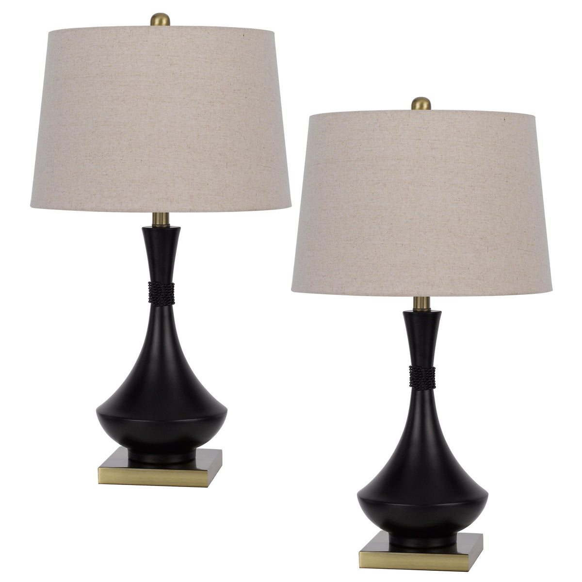 Hilo - Table Lamp (Set of 2) - Black & Antique Brass