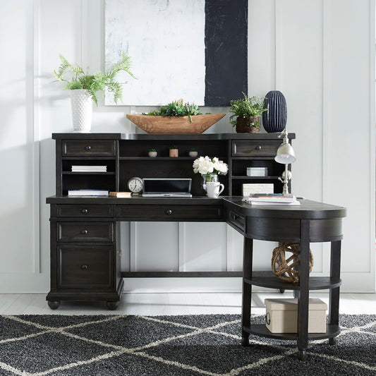 Harvest Home - L Shaped Desk Set With Hutch - Chalkboard