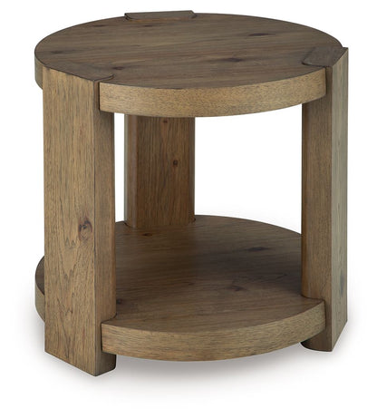 Flangren - Round End Table - Light Brown