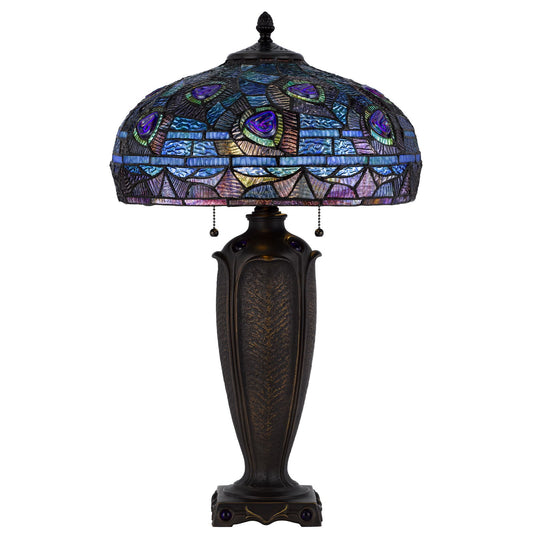 3107 Tiffany - 26" Height Metal / Resin Table Lamp - Dark Bronze