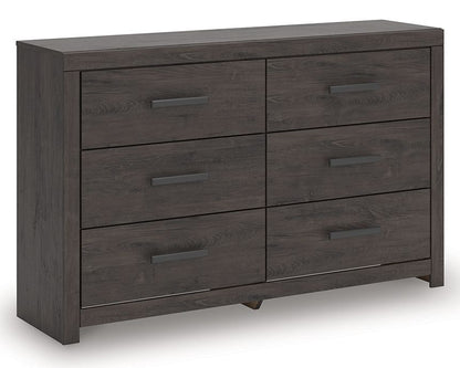 Prendonea - Six Drawer Dresser - Charcoal