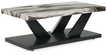 Cendill - Occasional Table Set (Set of 3) - Dark Brown / White / Black