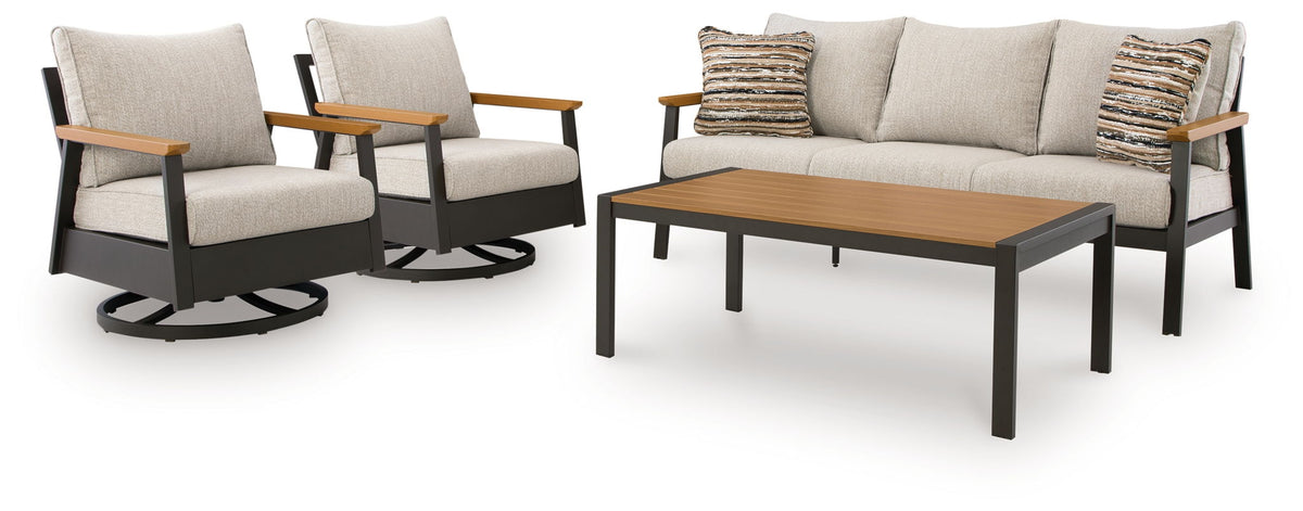 Carmel Highlands - Sofa, Chairs, Table Set (Set of 4) - Dark Brown