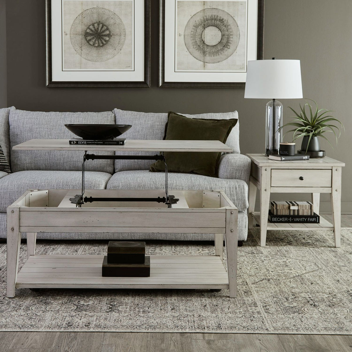 Lake House - Optional 3 Piece Set - Weathered White