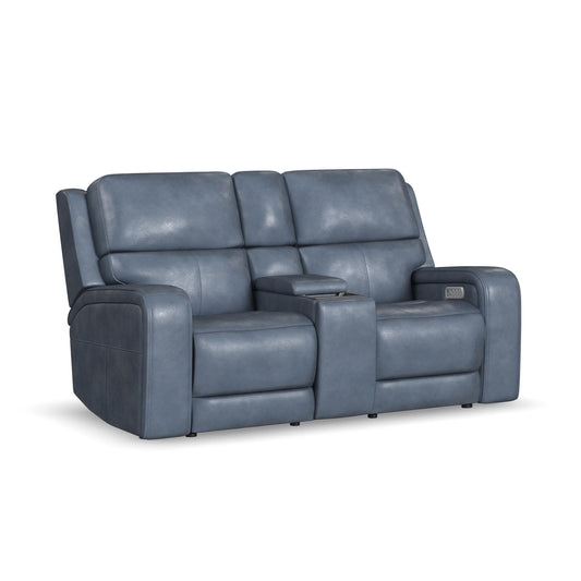Oasis - Power Reclining Loveseat With Console, Power Headrests, Lumbar, Heat & Massage