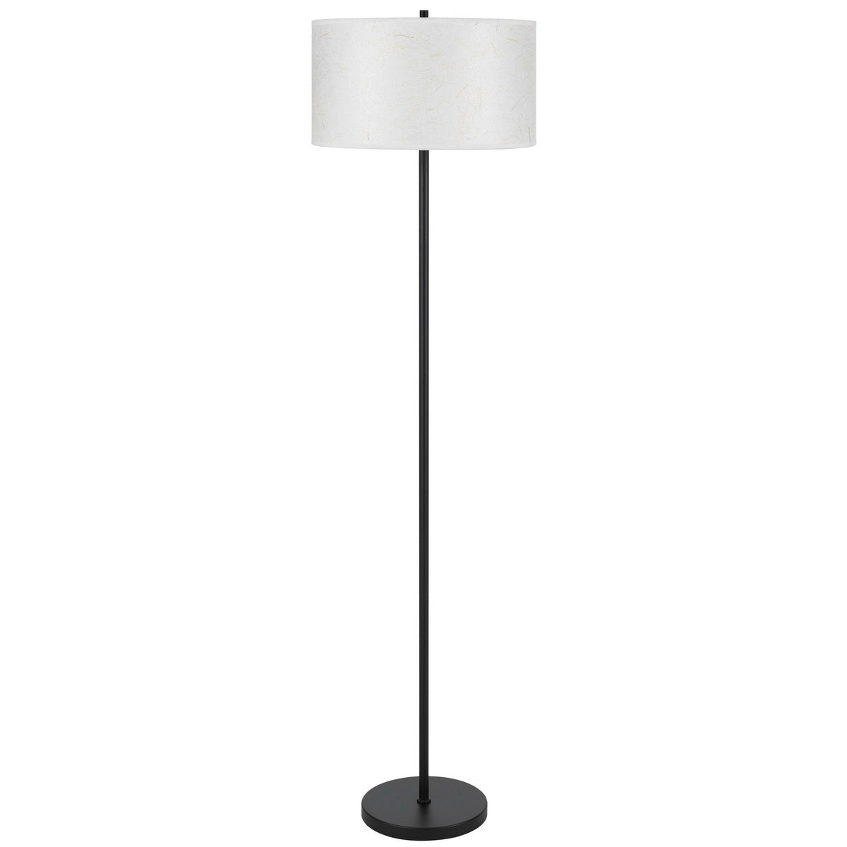 Octavia - Metal Floor Lamp With Drum Shade - Black / White