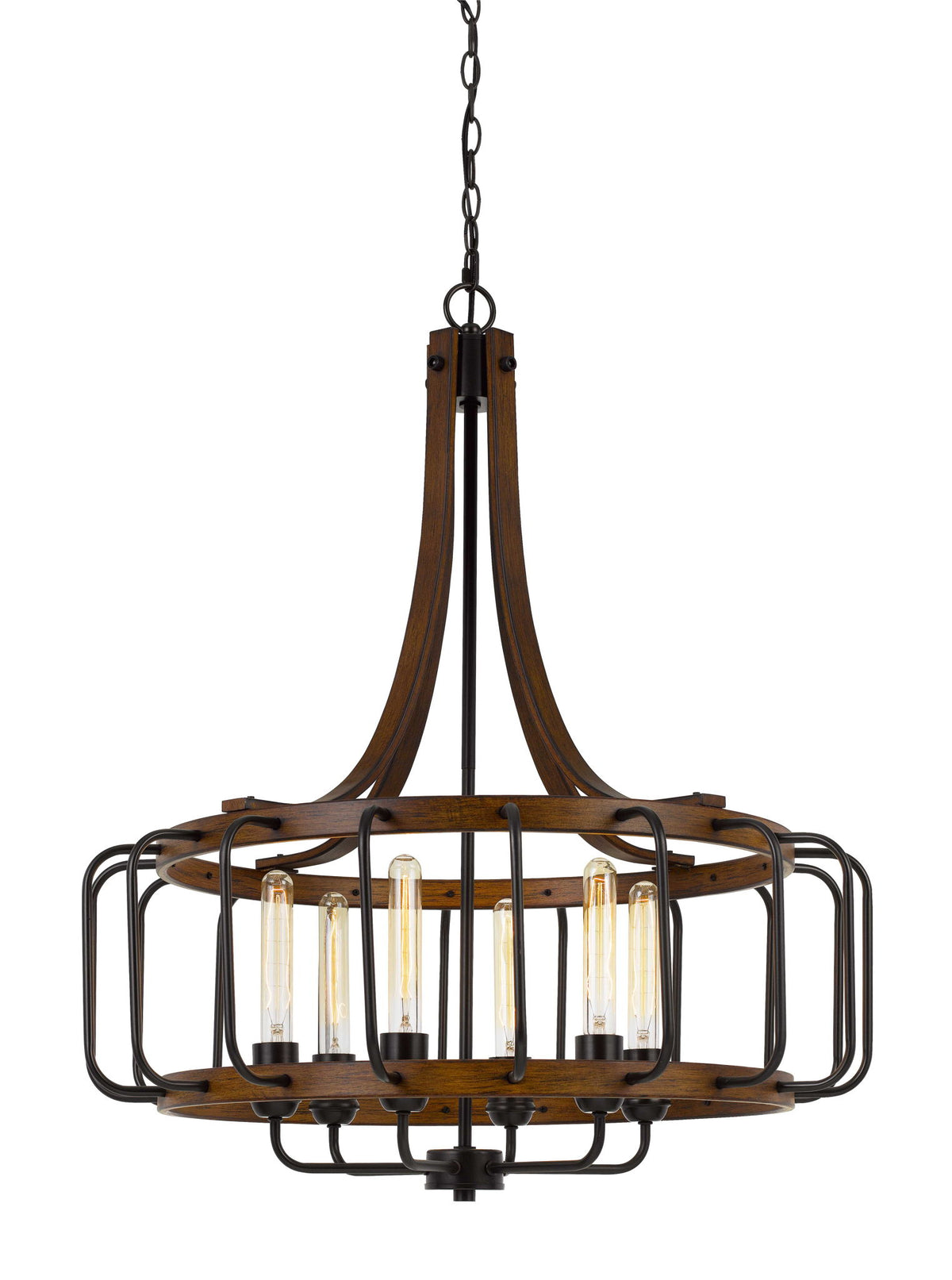 Kellia - 34" Height Metal Fixture - Iron and Dark Oak