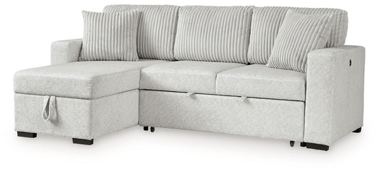Wohlen - 2-Piece Sectional With Pop Up Sleeper And LAF Corner Chaise - Alloy