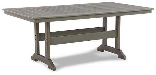 Visola - Rectangular Dining Table With Umbrella Option - Gray